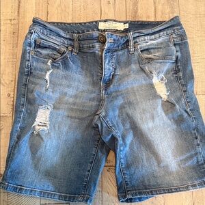 Torrid Distressed Ripped Jeans Denim Shorts Size 10